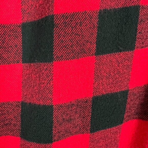 Woolrich Flannel Shirt Womens Small Red Black Plaid Button Up Buffalo Check Fall - Picture 7 of 10